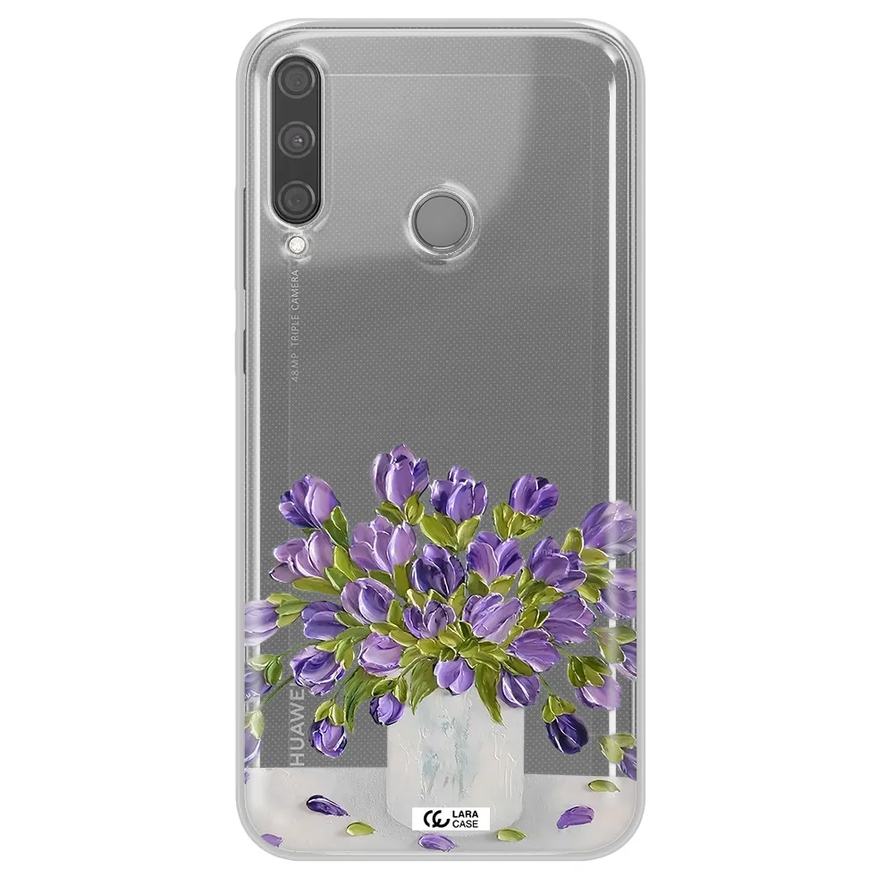 a bunch of purple flowers Huawei P40 Lite E Clear TPU Case