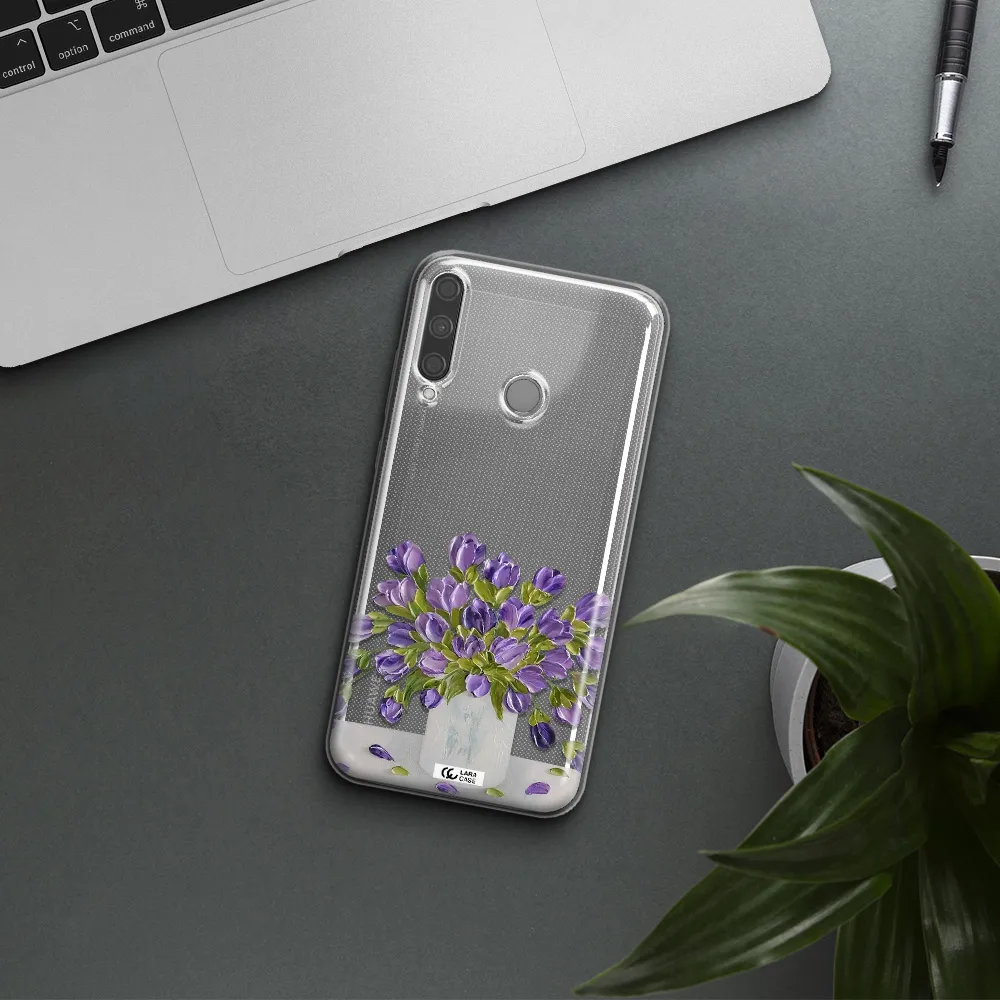 a bunch of purple flowers Huawei P40 Lite E Clear TPU Case