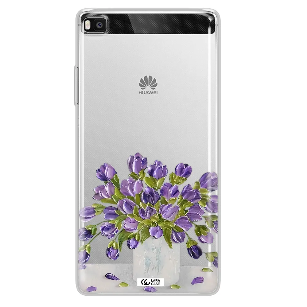 a bunch of purple flowers Huawei P8 Clear TPU Case