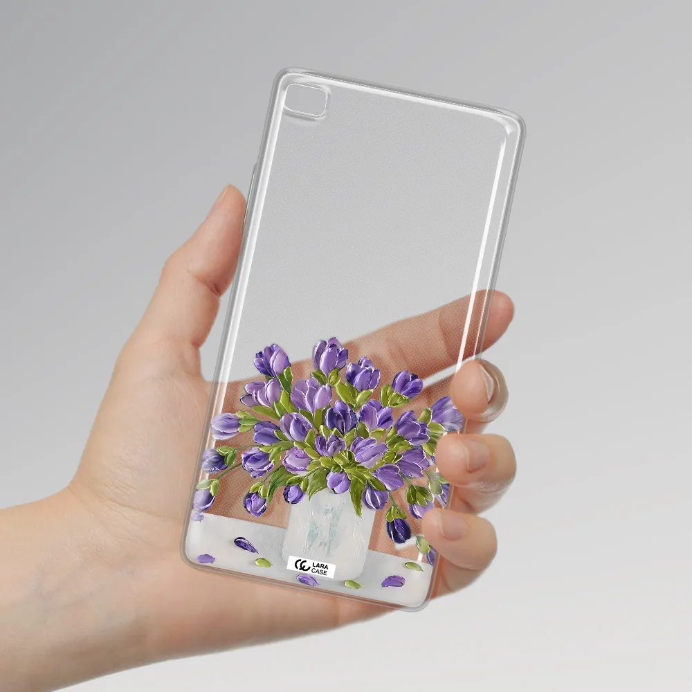 a bunch of purple flowers Huawei P8 Clear TPU Case