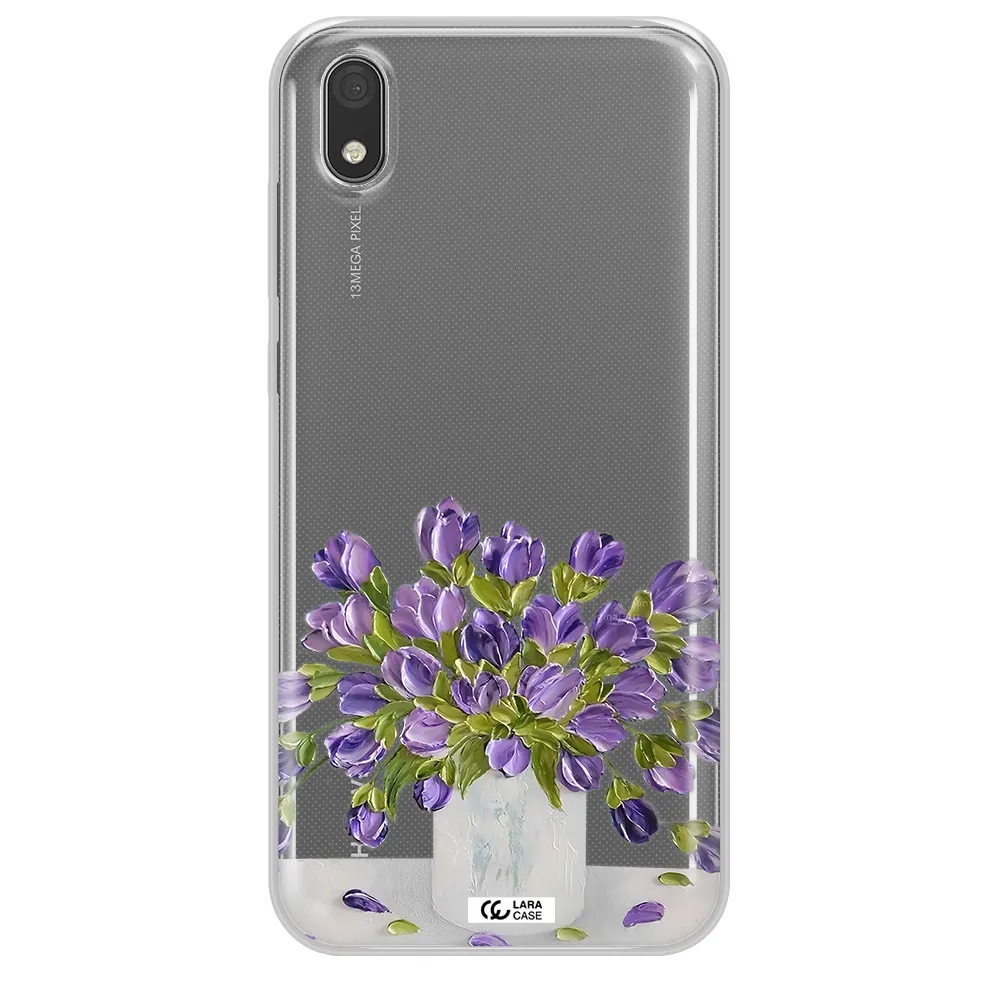a bunch of purple flowers Huawei Y5 2019 Clear TPU Case