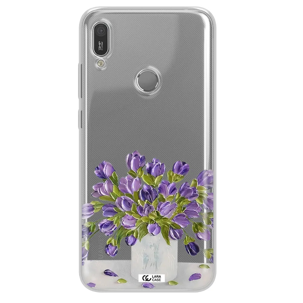 a bunch of purple flowers Huawei Y6 2019 Clear TPU Case