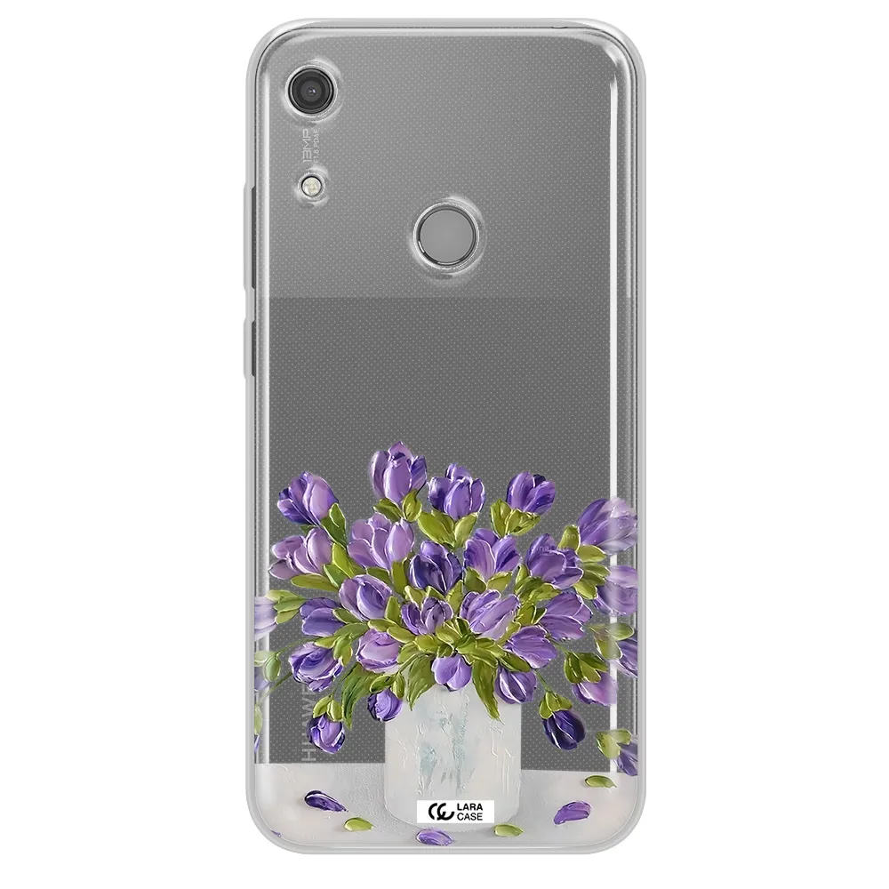 a bunch of purple flowers Huawei Y6S Clear TPU Case