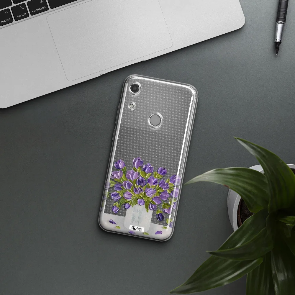 a bunch of purple flowers Huawei Y6S Clear TPU Case