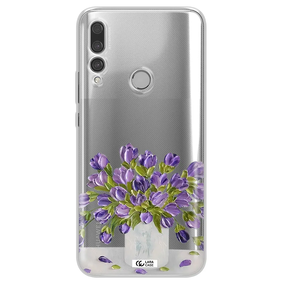 a bunch of purple flowers Huawei Y9 Prime 2019 Clear TPU Case