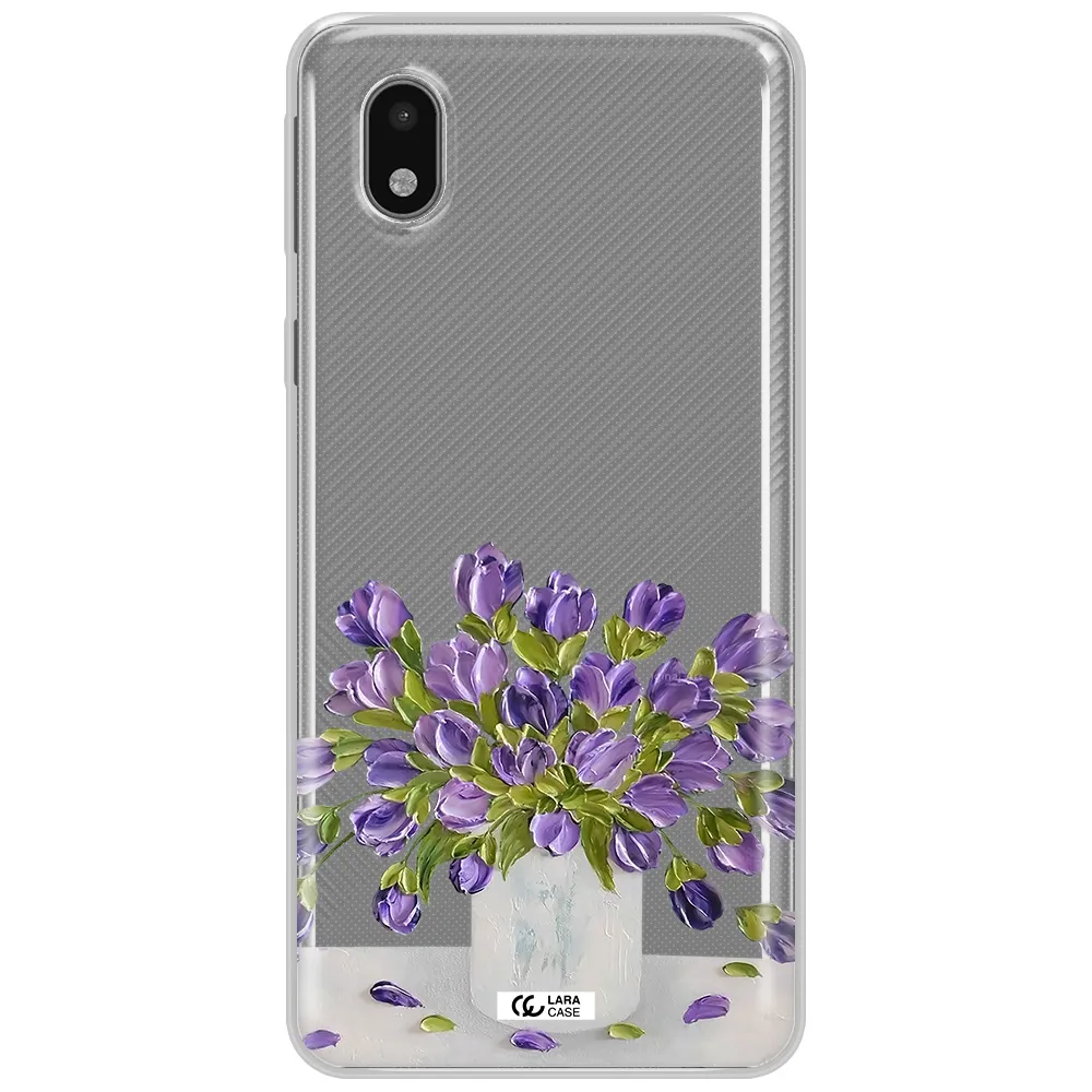 A Bunch Of Purple Flowers Samsung A01 Core Clear Tpu Case