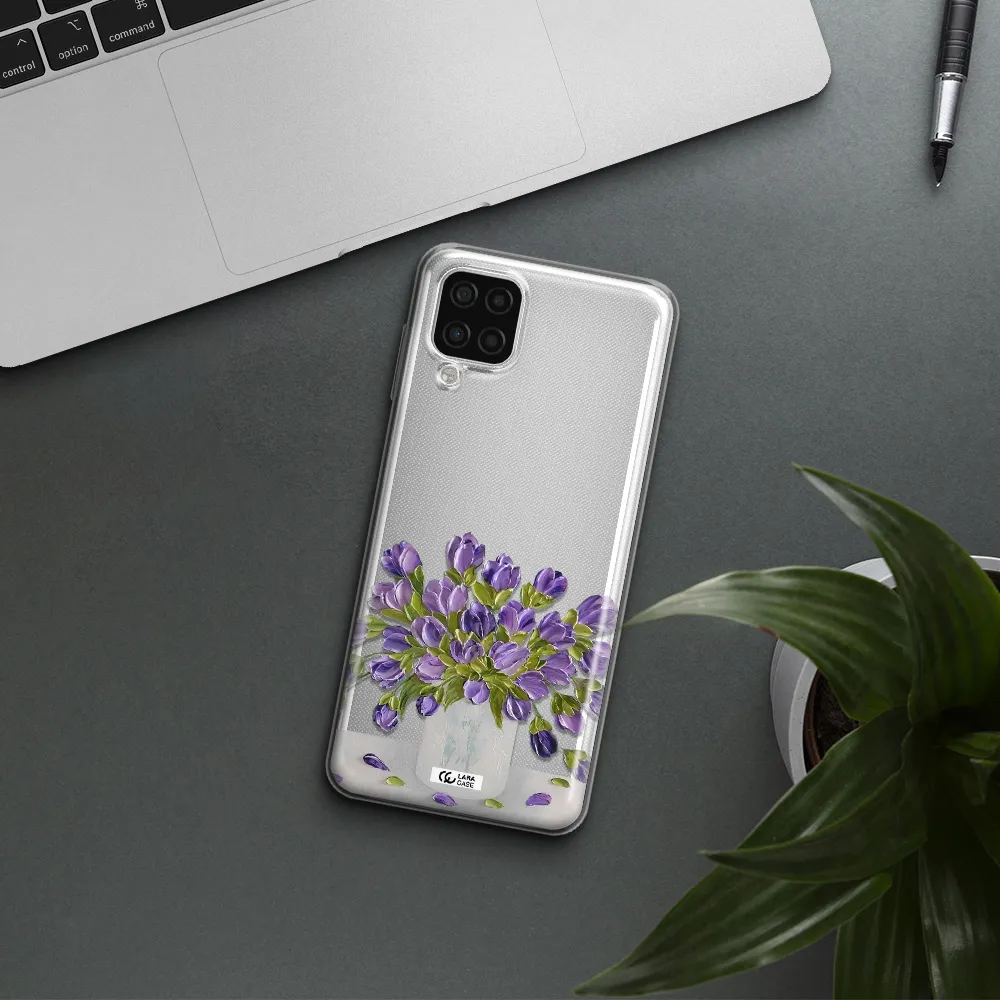 a bunch of purple flowers Samsung A12 4g Clear TPU Case