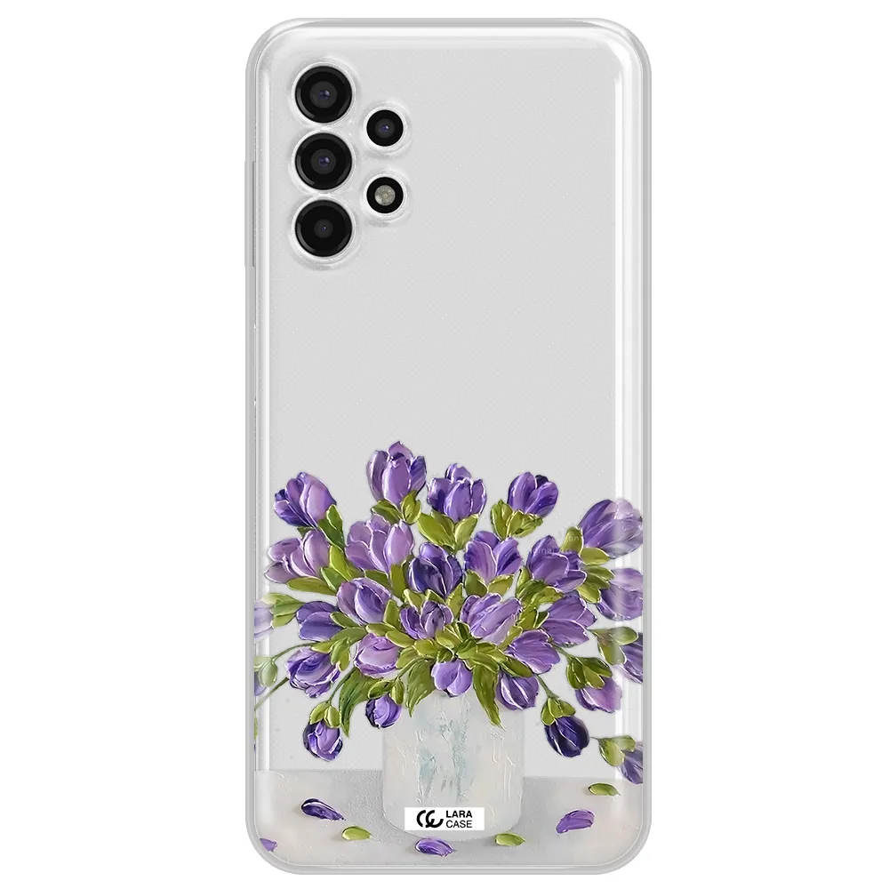 a bunch of purple flowers Samsung A13 4g Clear TPU Case