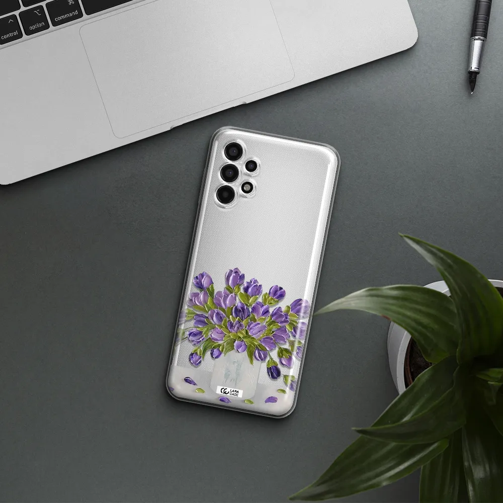 a bunch of purple flowers Samsung A13 4g Clear TPU Case