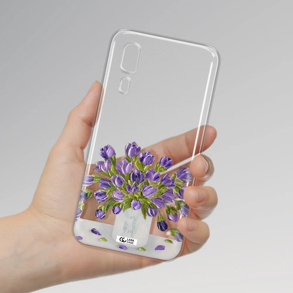 a bunch of purple flowers Samsung A2 Core Clear TPU Case