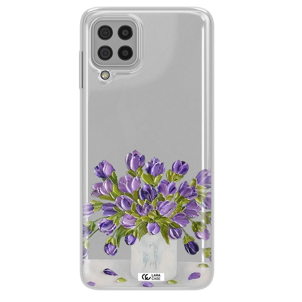 a bunch of purple flowers Samsung A22 4g Clear TPU Case