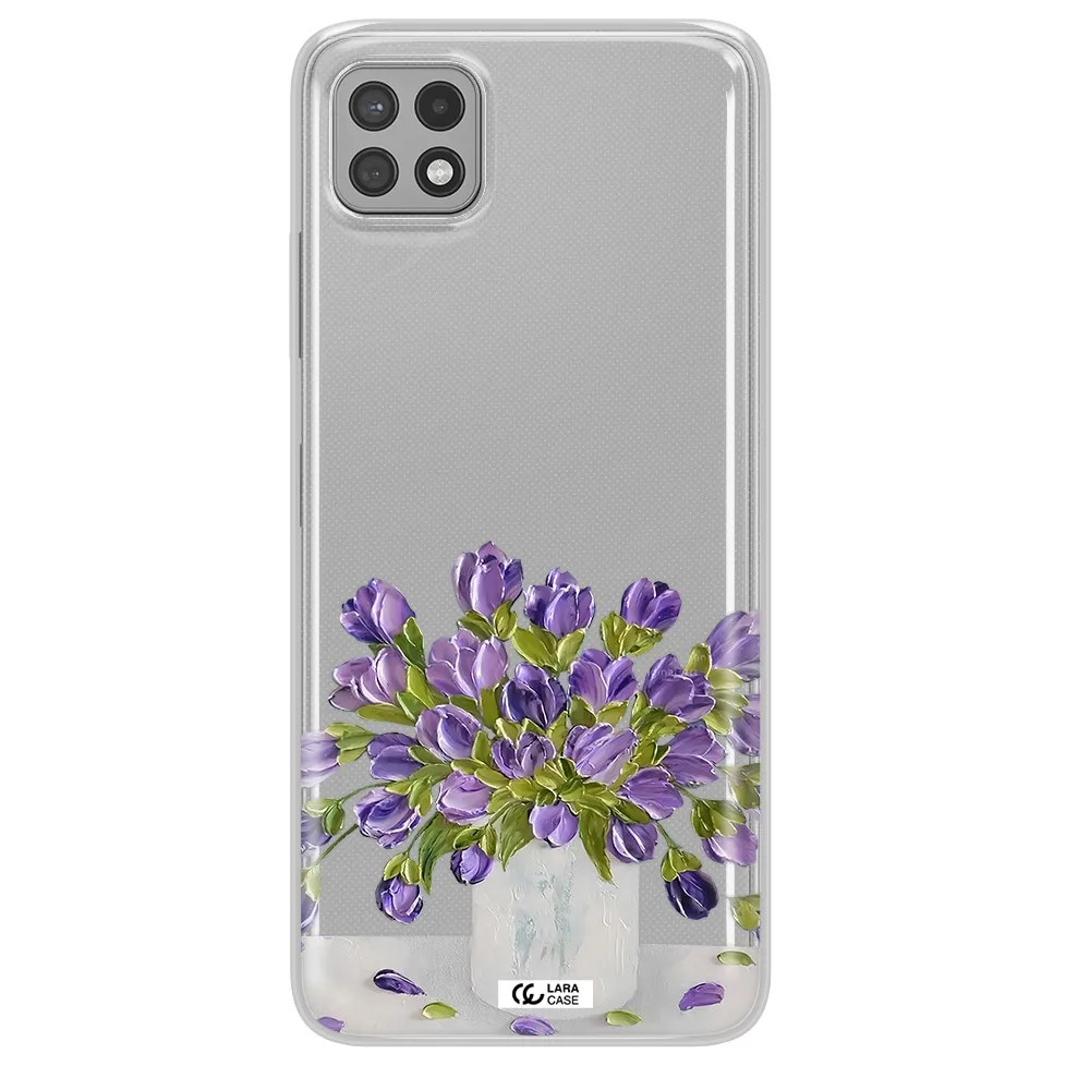 a bunch of purple flowers Samsung A22 5g Clear TPU Case