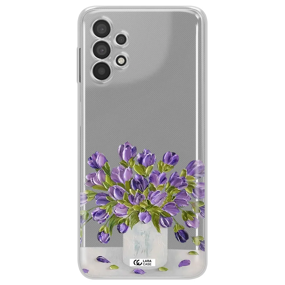 A Bunch Of Purple Flowers Samsung A32 4G Clear Tpu Case
