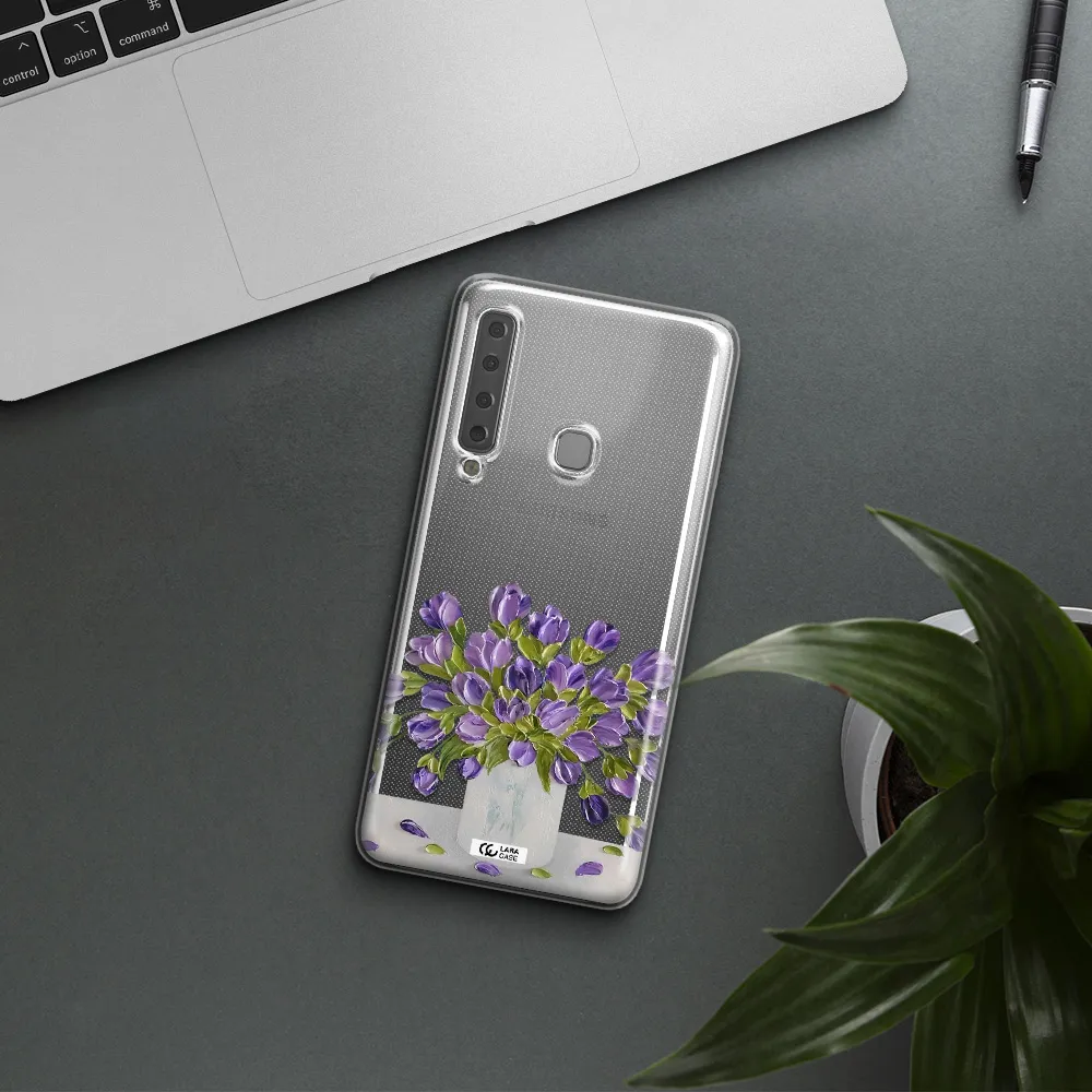 a bunch of purple flowers Samsung A9 2018 Clear TPU Case