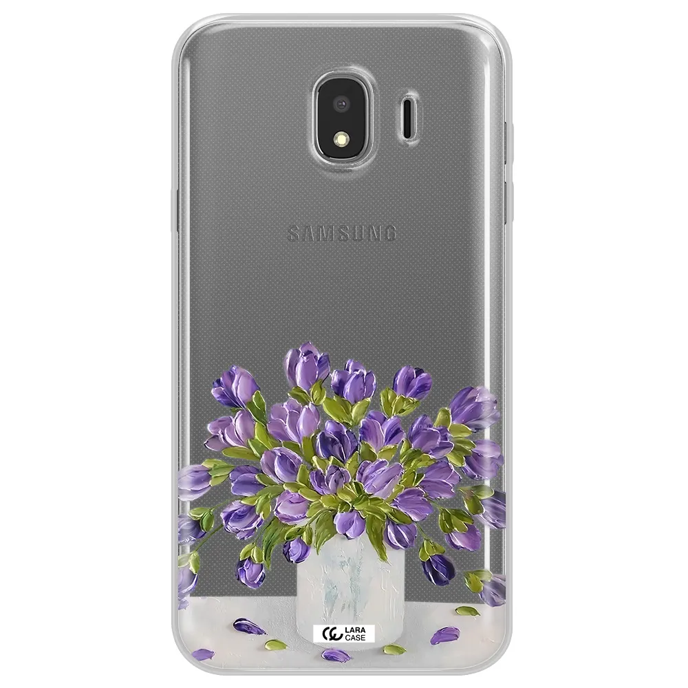 a bunch of purple flowers Samsung J4 Clear TPU Case