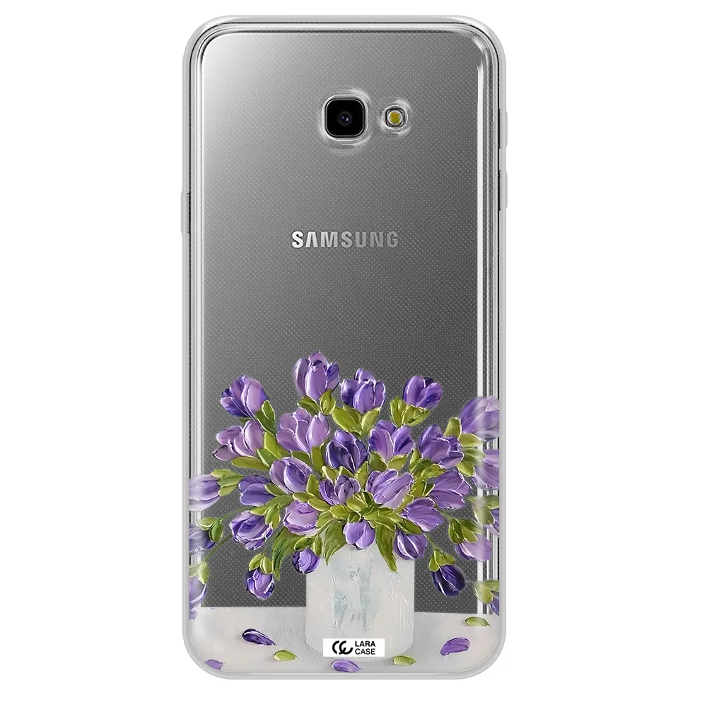 a bunch of purple flowers Samsung J4 Plus Clear TPU Case
