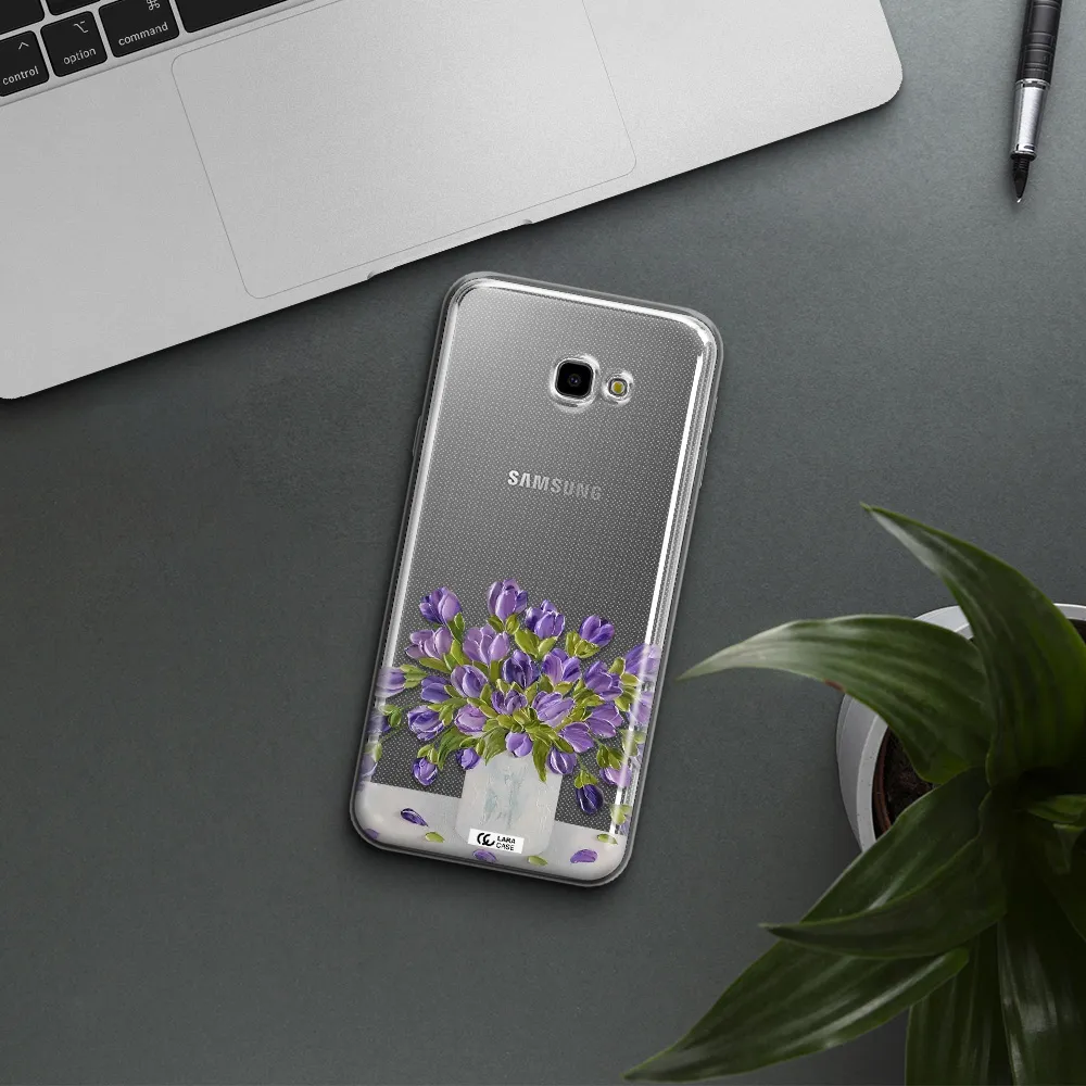 a bunch of purple flowers Samsung J4 Plus Clear TPU Case