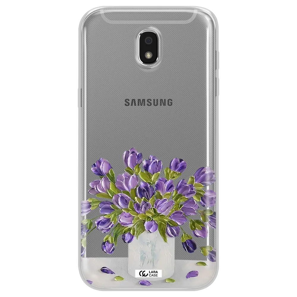 a bunch of purple flowers Samsung J5 2017 Clear TPU Case