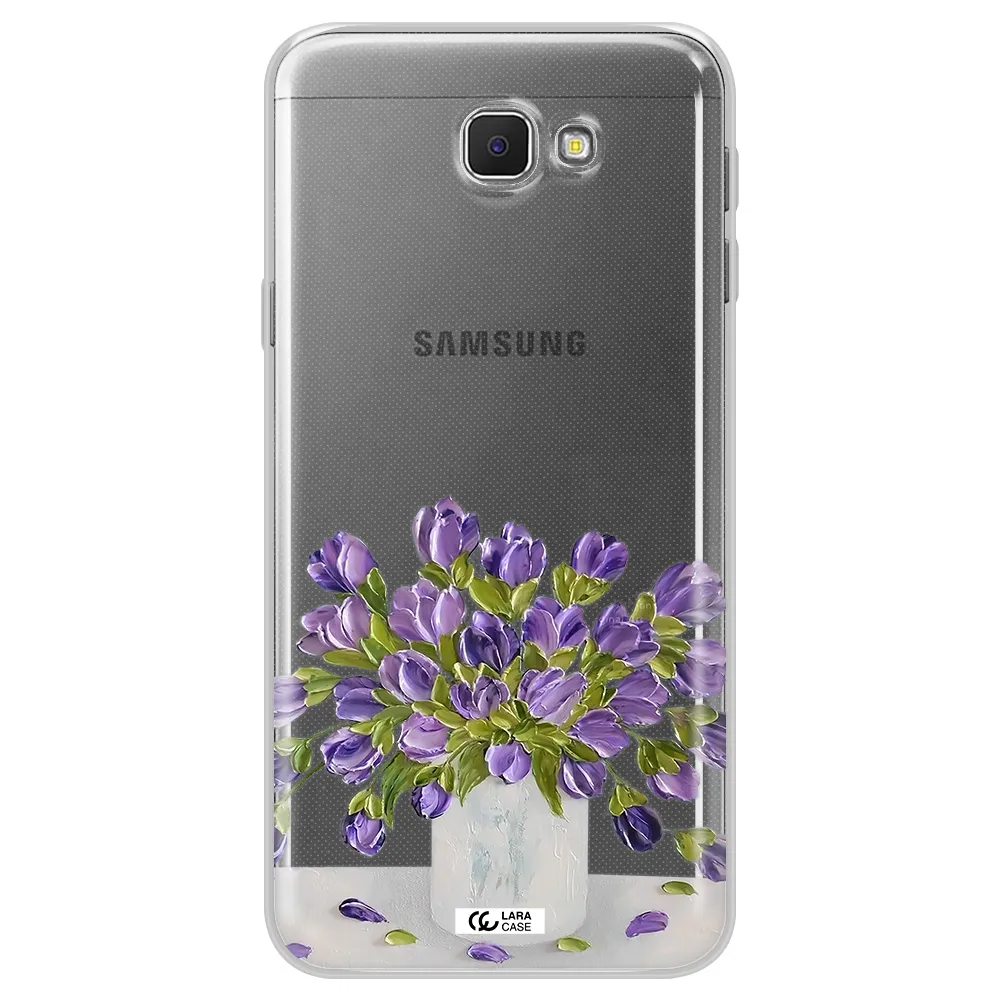 a bunch of purple flowers Samsung J5 Prime Clear TPU Case
