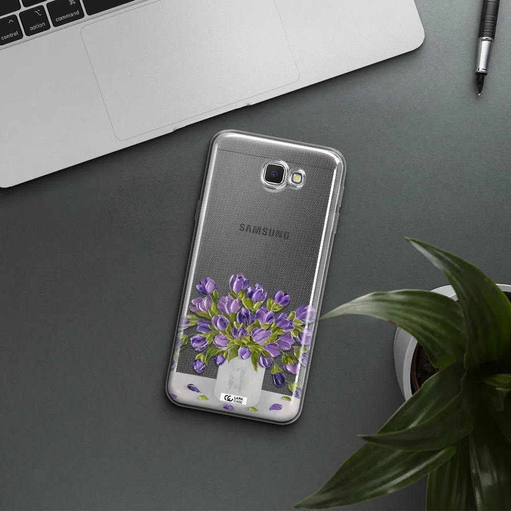 a bunch of purple flowers Samsung J5 Prime Clear TPU Case