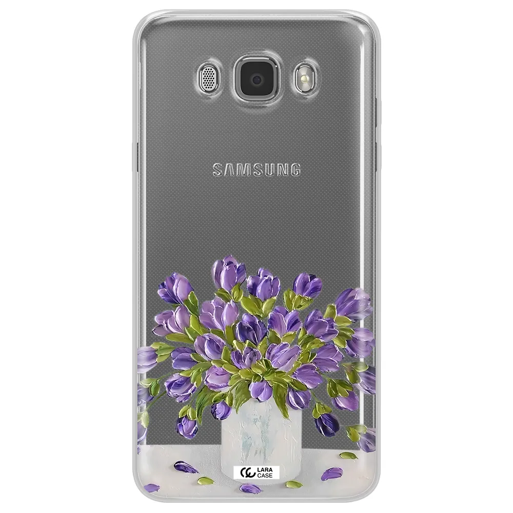 a bunch of purple flowers Samsung J7 2016 Clear TPU Case