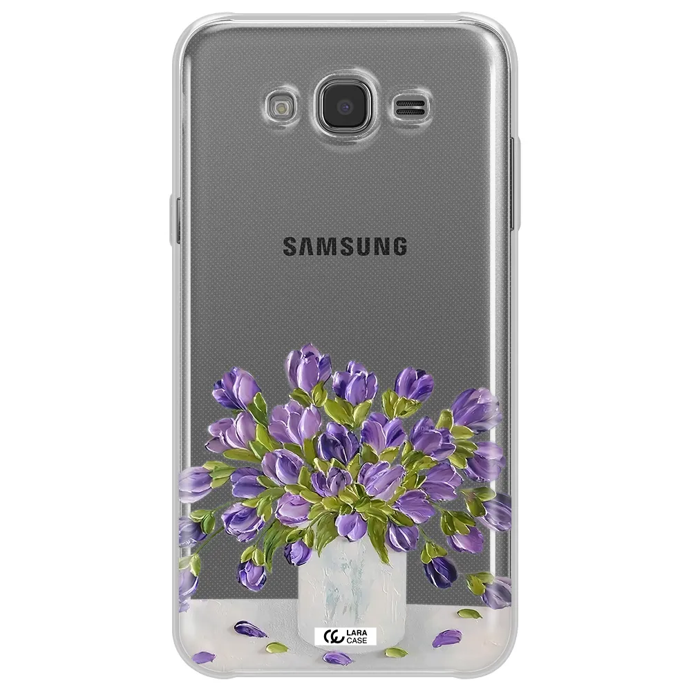 a bunch of purple flowers Samsung J7 Clear TPU Case