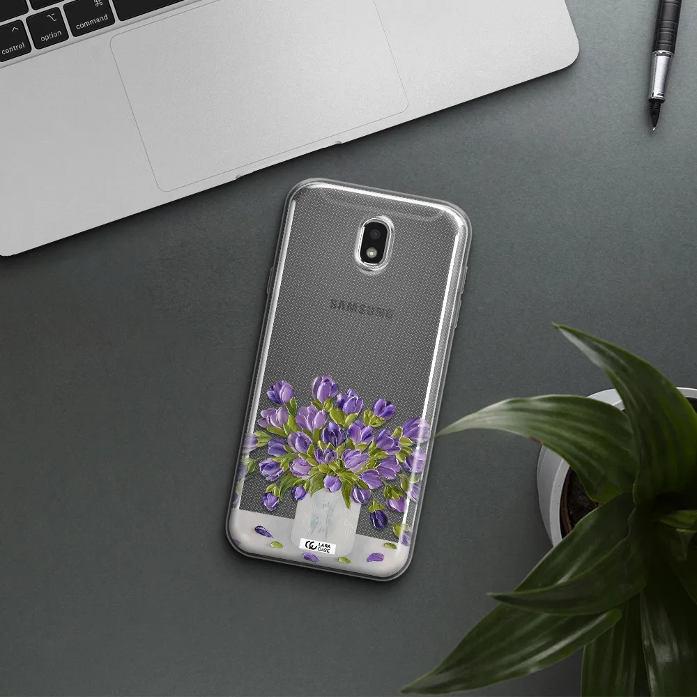 a bunch of purple flowers Samsung J7 Pro Clear TPU Case