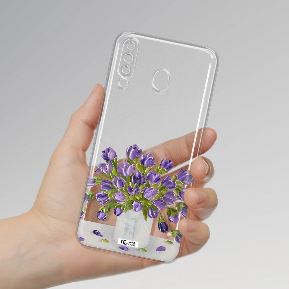 a bunch of purple flowers Samsung M30 Clear TPU Case