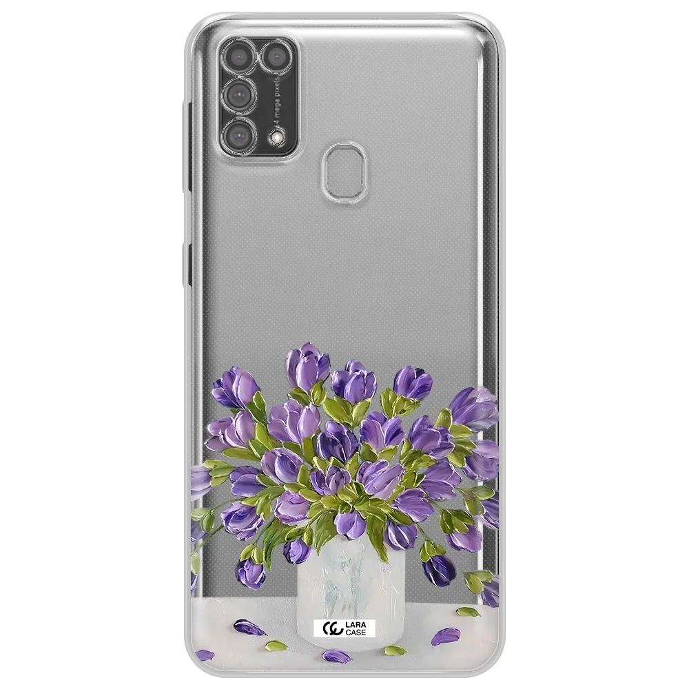 a bunch of purple flowers Samsung M31 Clear TPU Case