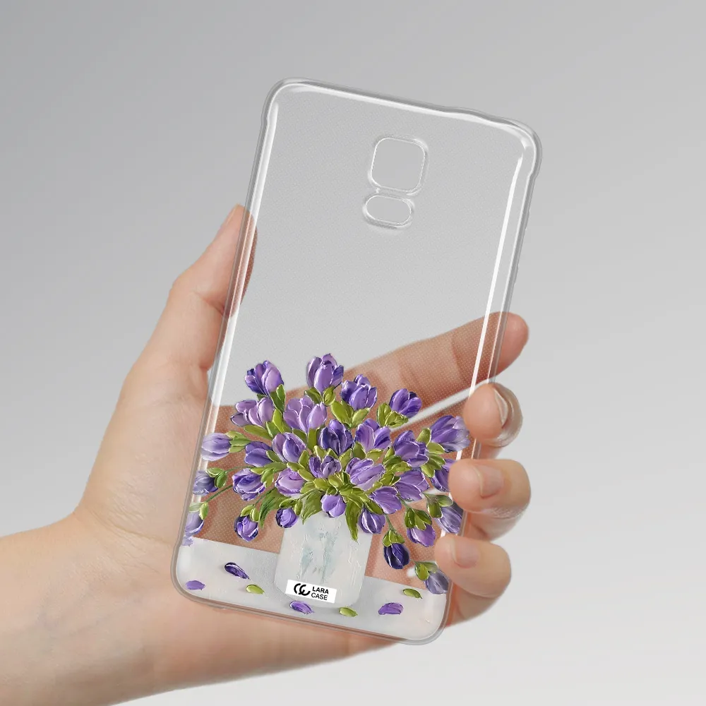 a bunch of purple flowers Samsung Note 4 Clear TPU Case