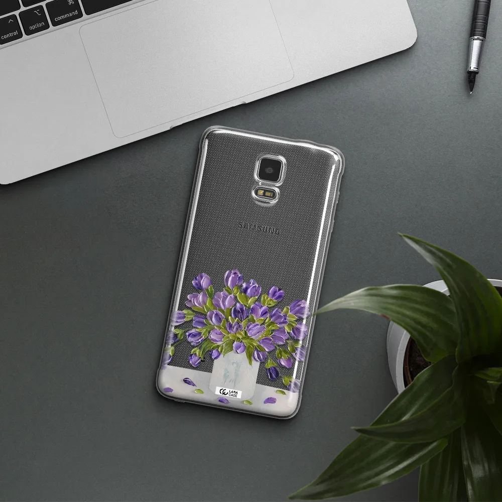 a bunch of purple flowers Samsung Note 4 Clear TPU Case