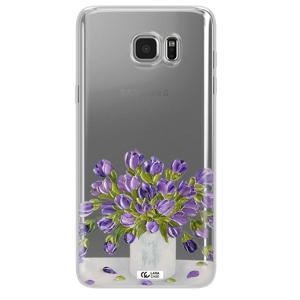 a bunch of purple flowers Samsung Note 5 Clear TPU Case