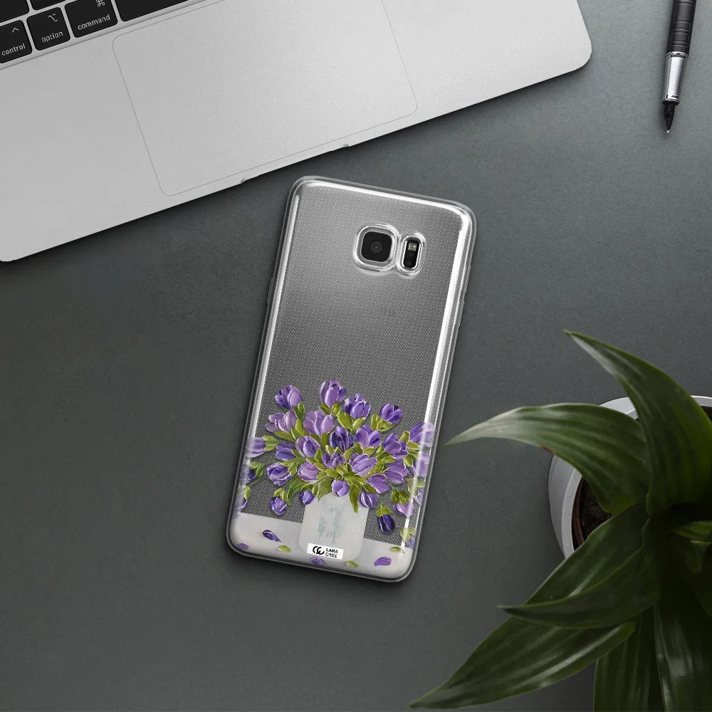 a bunch of purple flowers Samsung Note 5 Clear TPU Case
