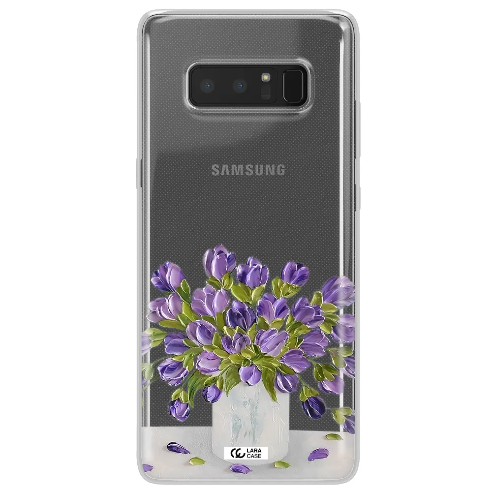 a bunch of purple flowers Samsung Note 8 Clear TPU Case