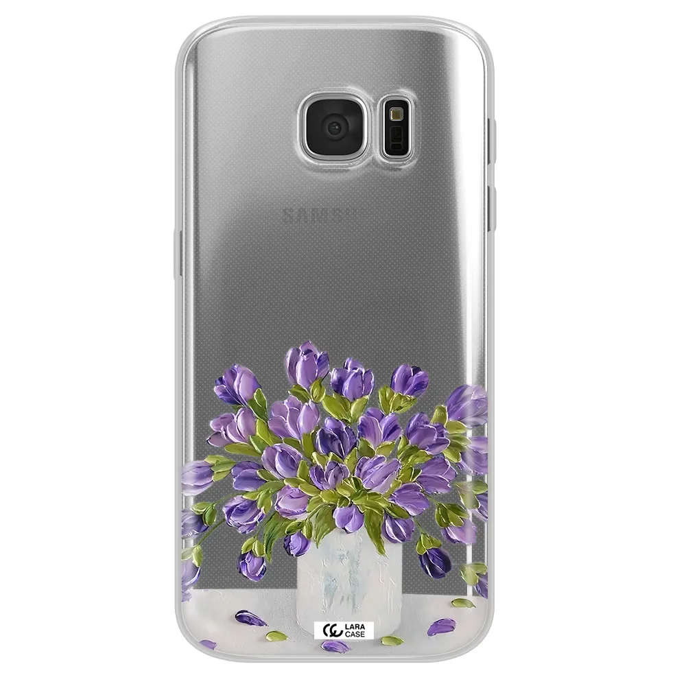 a bunch of purple flowers Samsung S 7 Clear TPU Case