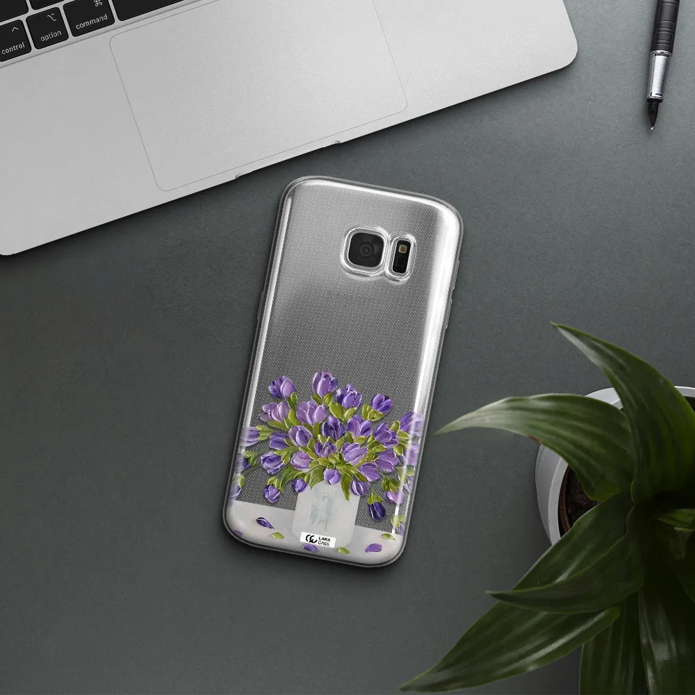 a bunch of purple flowers Samsung S 7 Clear TPU Case