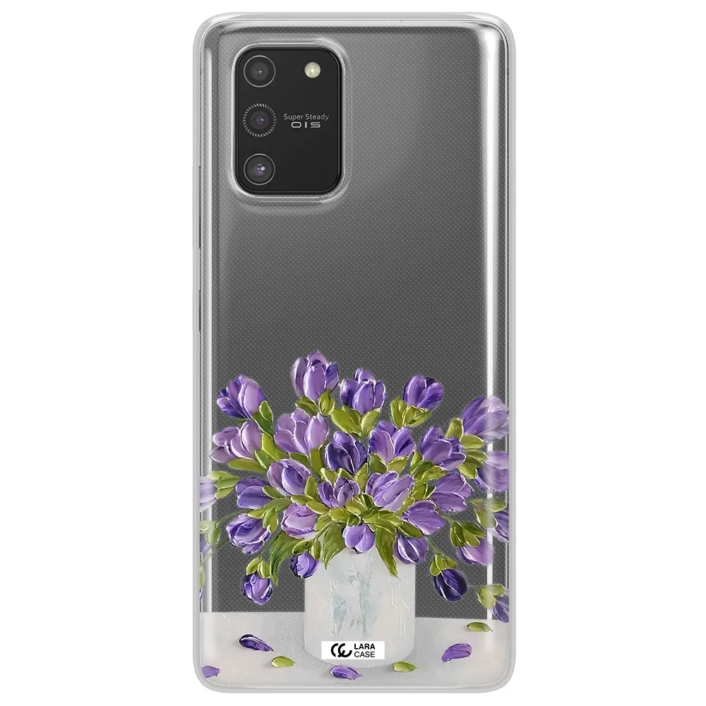 a bunch of purple flowers Samsung S10 Lite Clear TPU Case