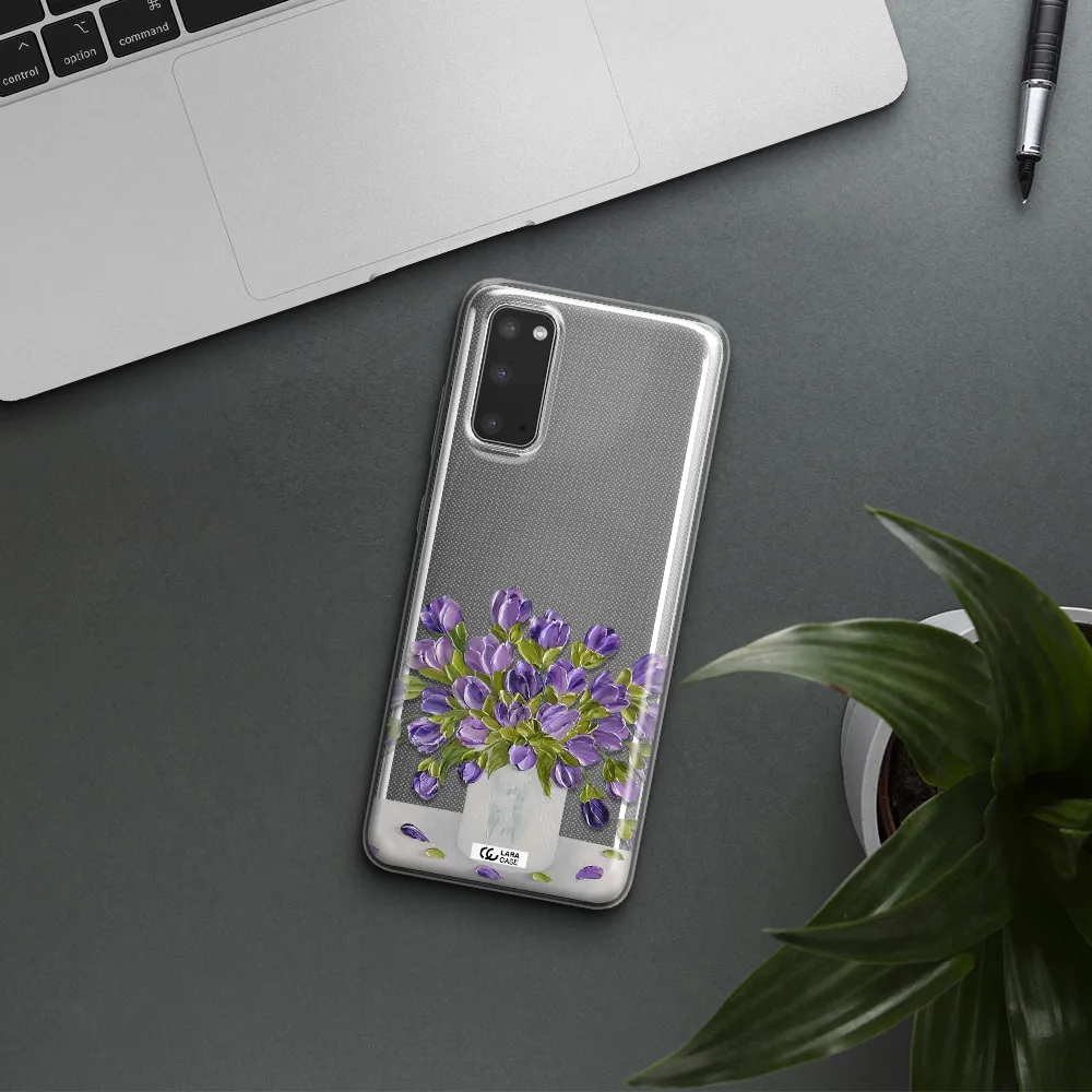 a bunch of purple flowers Samsung S20 Clear TPU Case