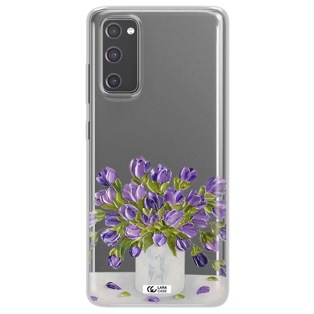 a bunch of purple flowers Samsung S20 Fe Clear TPU Case