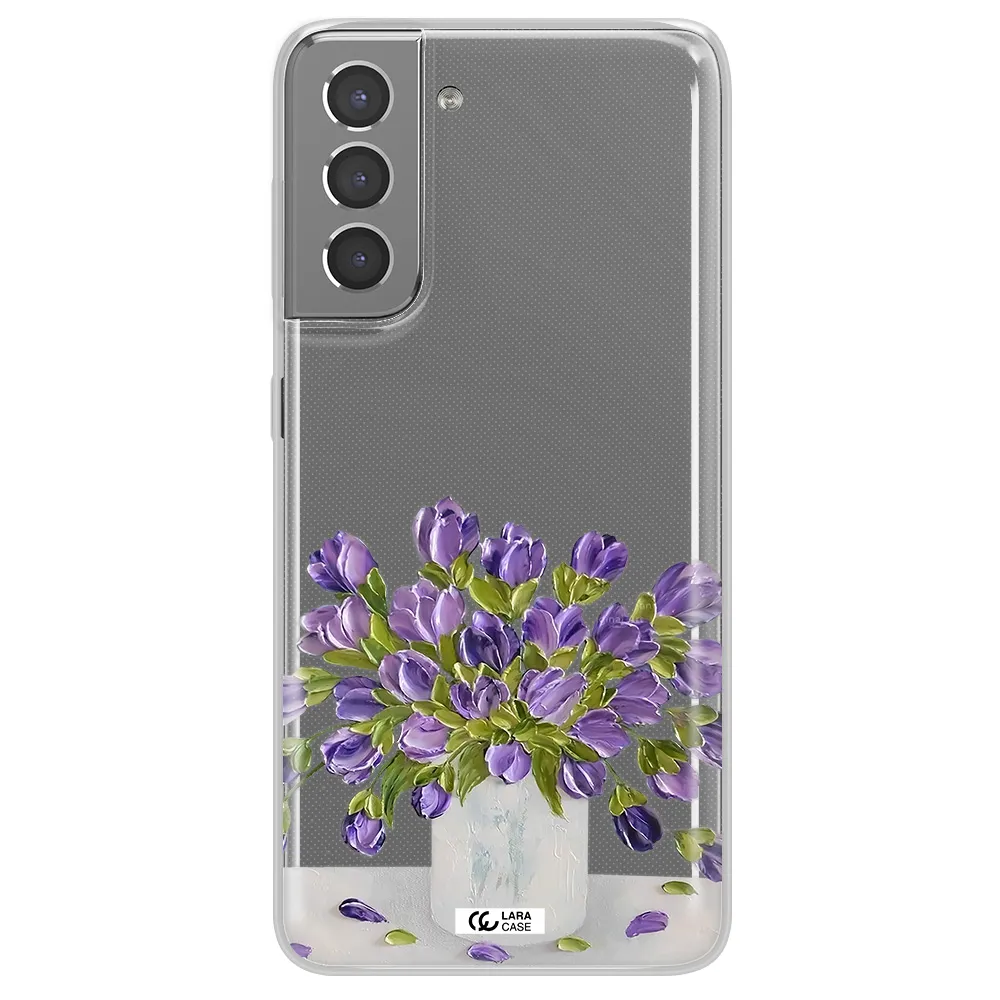 a bunch of purple flowers Samsung S21 Plus Clear TPU Case