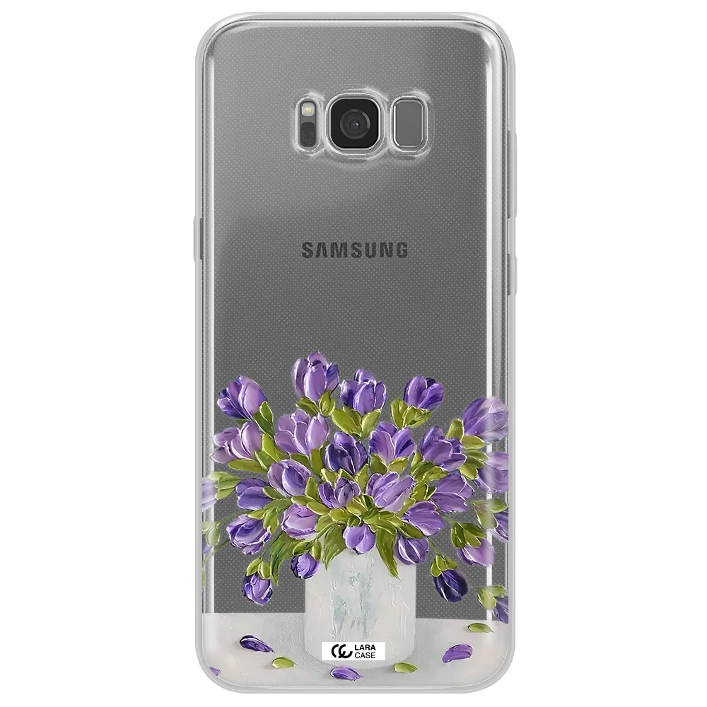 a bunch of purple flowers Samsung S8 Plus Clear TPU Case