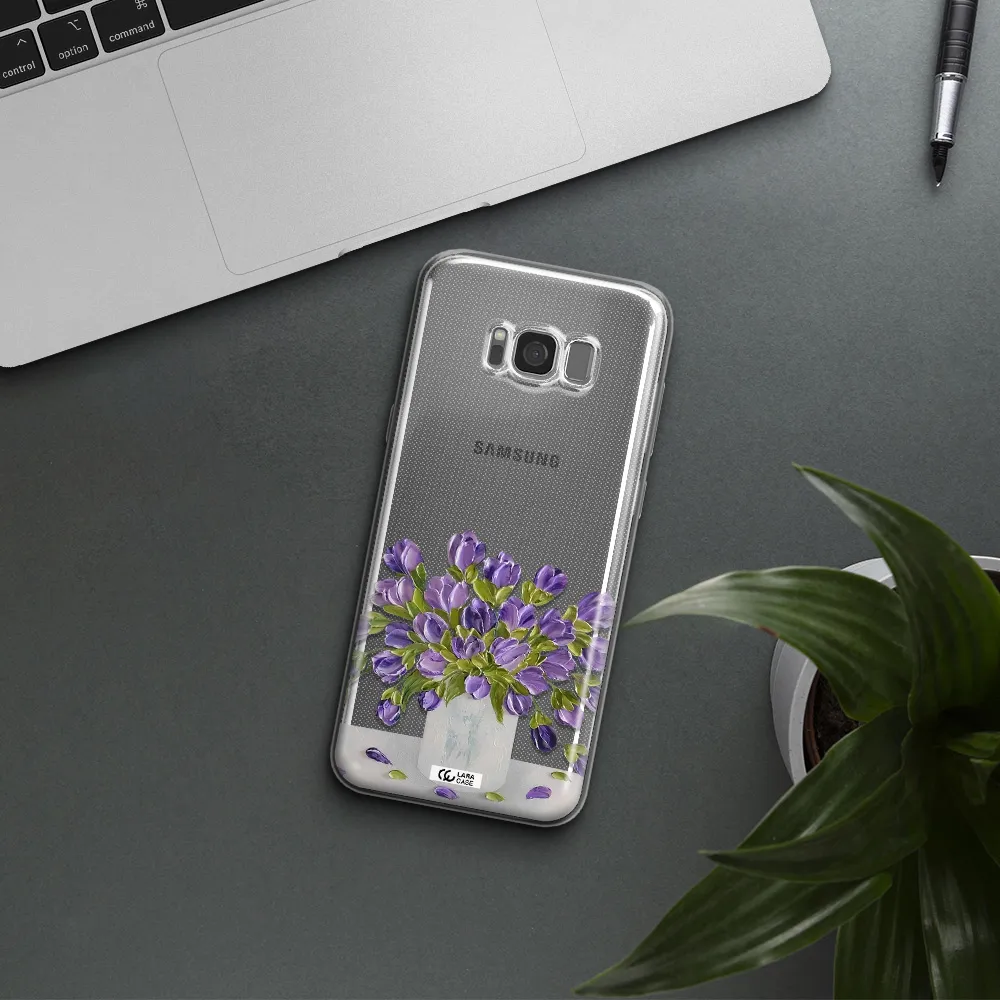a bunch of purple flowers Samsung S8 Plus Clear TPU Case