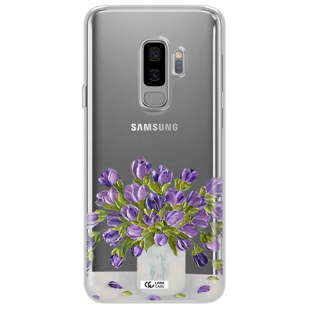 a bunch of purple flowers Samsung S9 Plus Clear TPU Case
