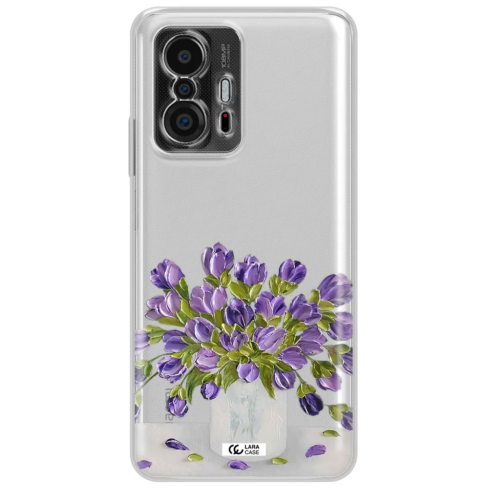 A Bunch Of Purple Flowers Xiaomi 11T Clear Tpu Case