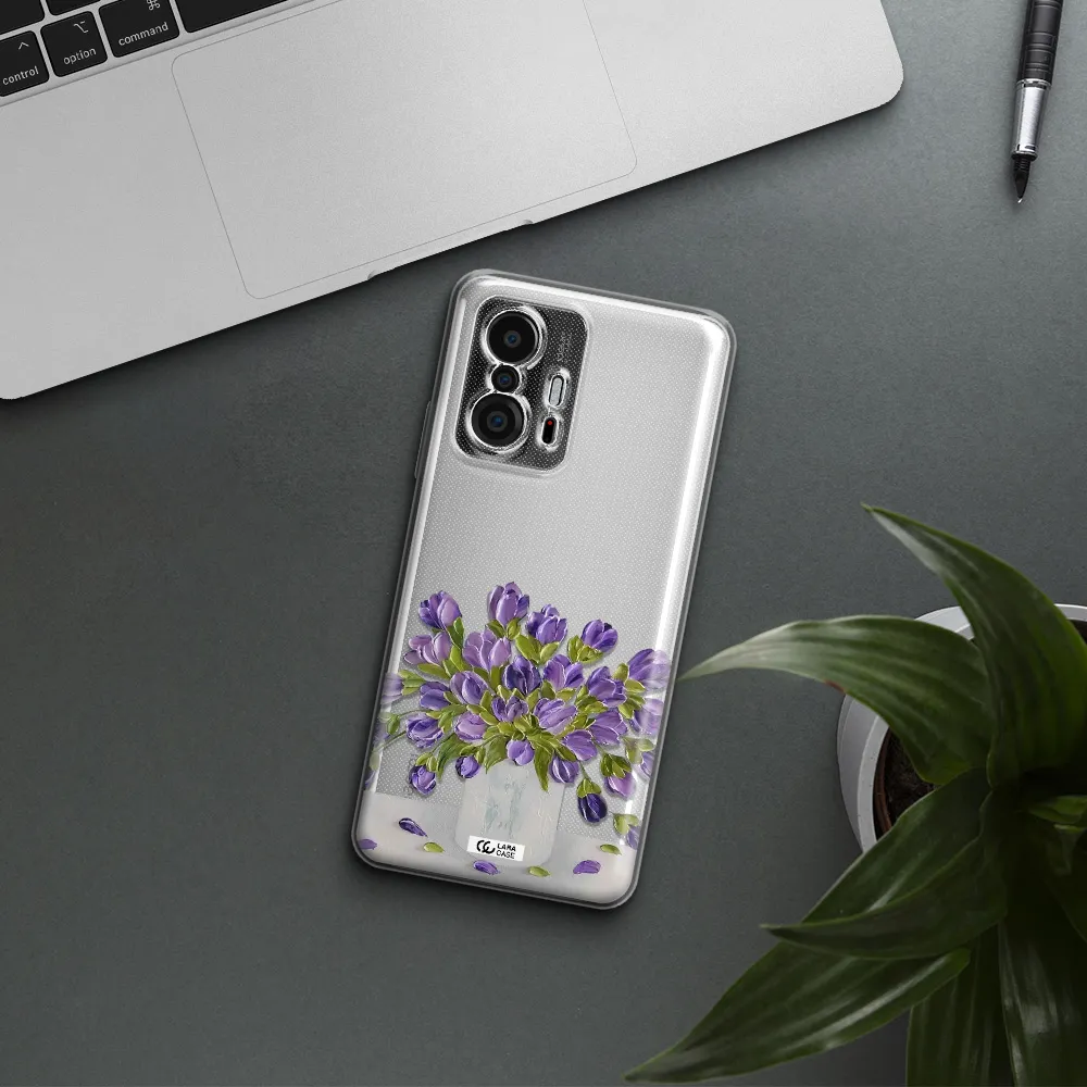 A Bunch Of Purple Flowers Xiaomi 11T Clear Tpu Case