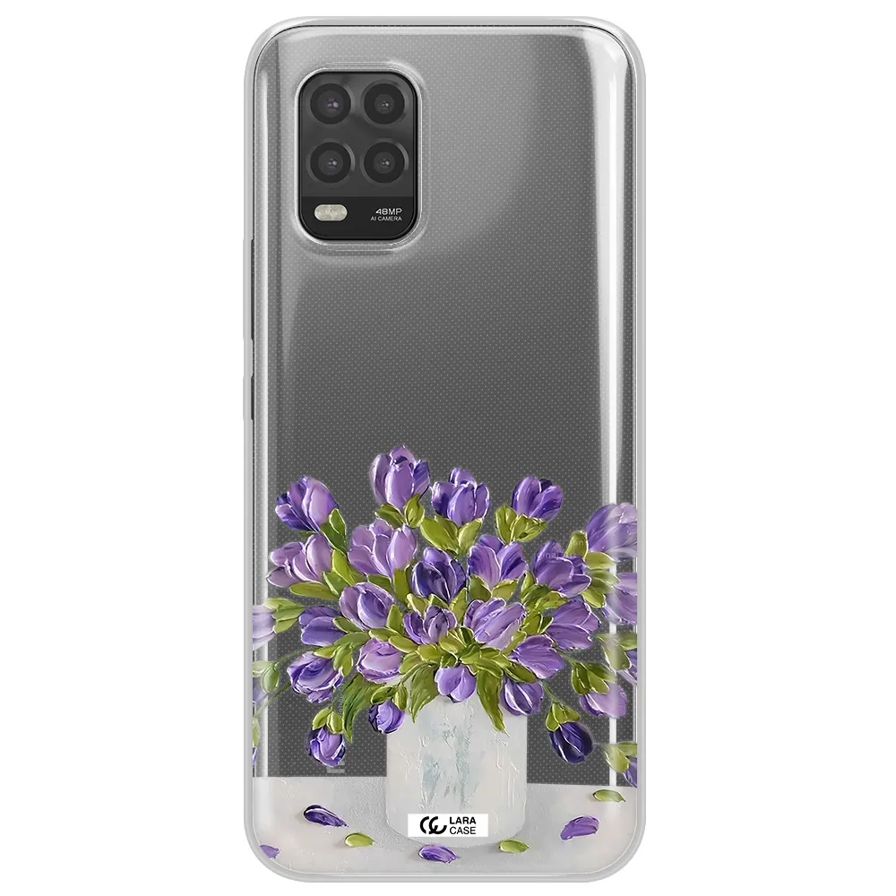 a bunch of purple flowers Xiaomi Mi 10 Lite Clear TPU Case