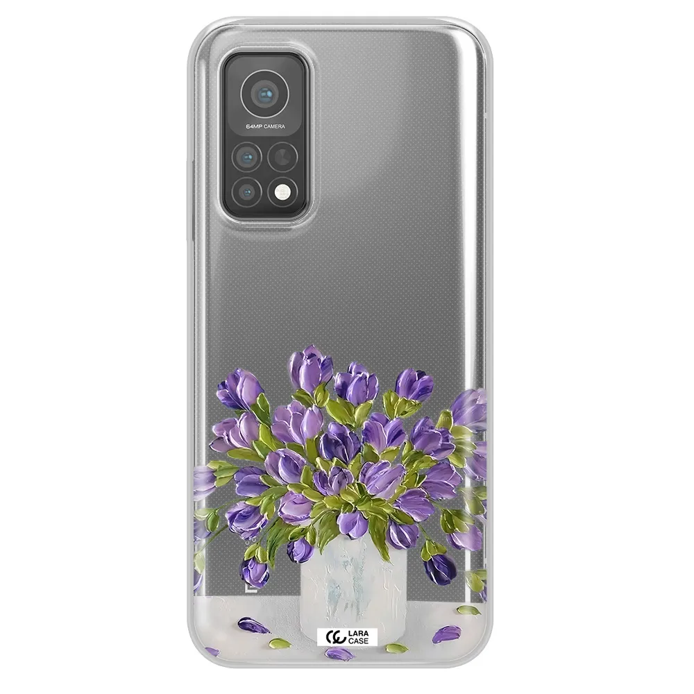 a bunch of purple flowers Xiaomi Mi 10 T Pro Clear TPU Case