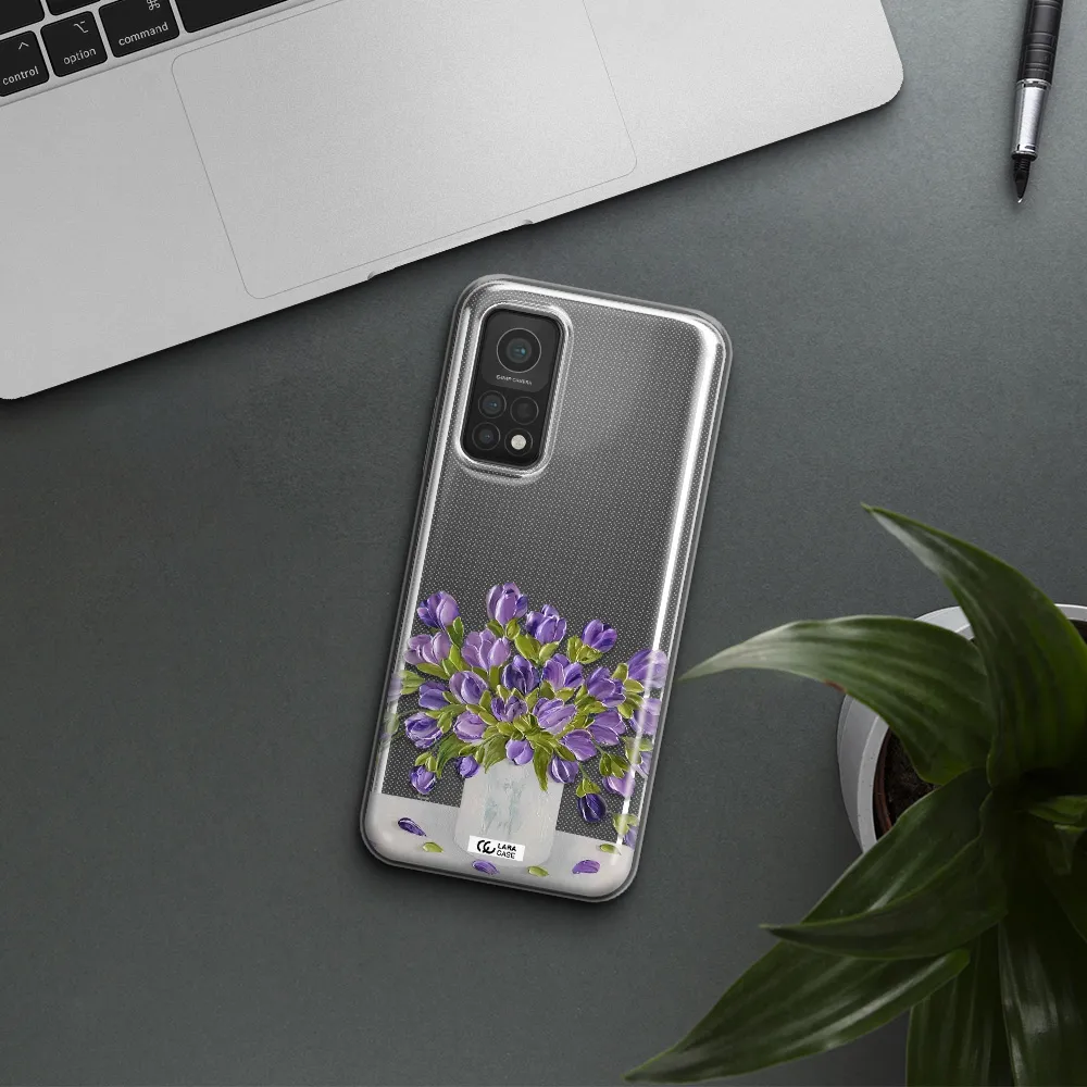 a bunch of purple flowers Xiaomi Mi 10T Clear TPU Case