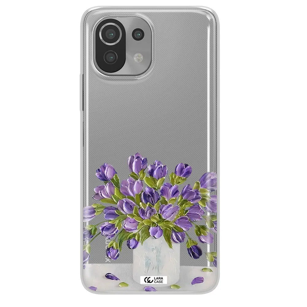 a bunch of purple flowers Xiaomi Mi 11 Lite Clear TPU Case