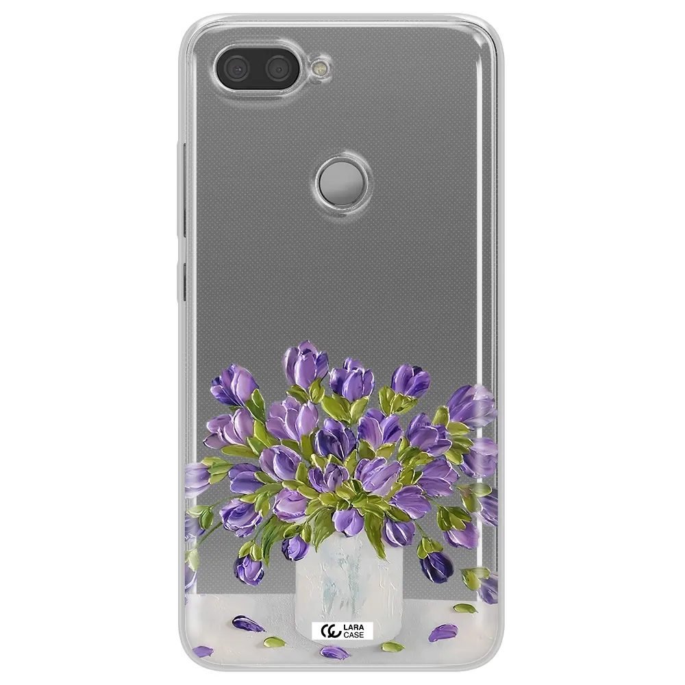 a bunch of purple flowers Xiaomi Mi 8 Lite Clear TPU Case